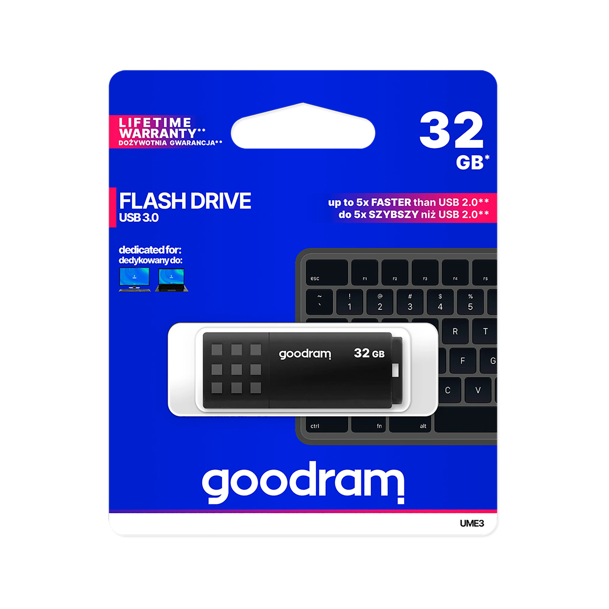 GOODRAM UME3-0320K0R11 GOODRAM atmintis USB UME3 32GB USB 3.0 Juodas