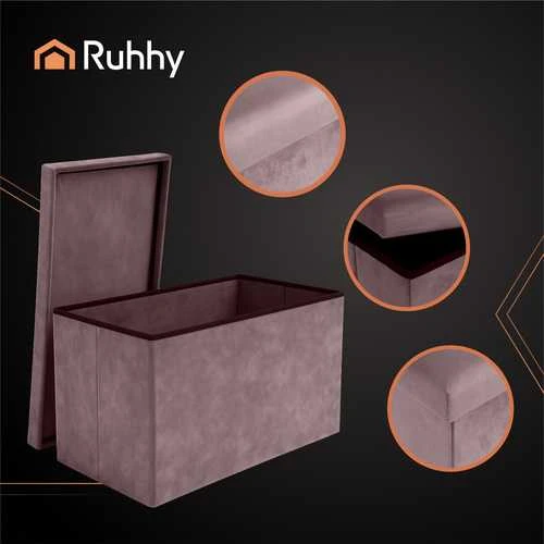 Pilkas aksominis pufas 76x38x38cm Ruhhy 26130