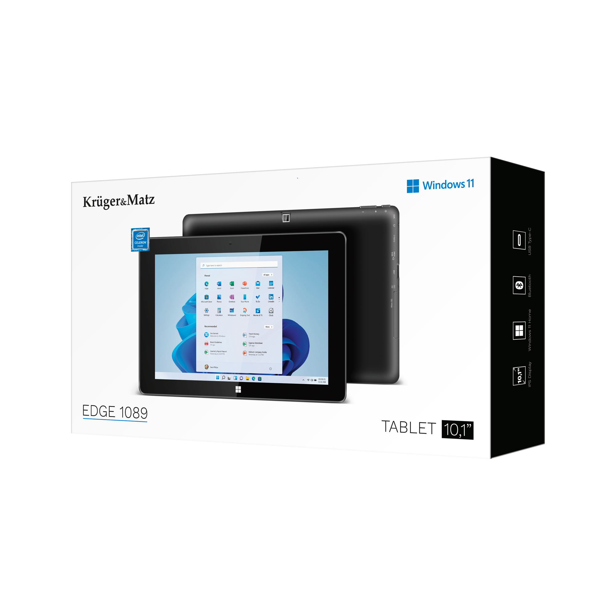 Planšetinis kompiuteris Kruger & Matz Edge 1089S 10.1" 4GB / 128GB Wi-Fi Windows 11 Pro