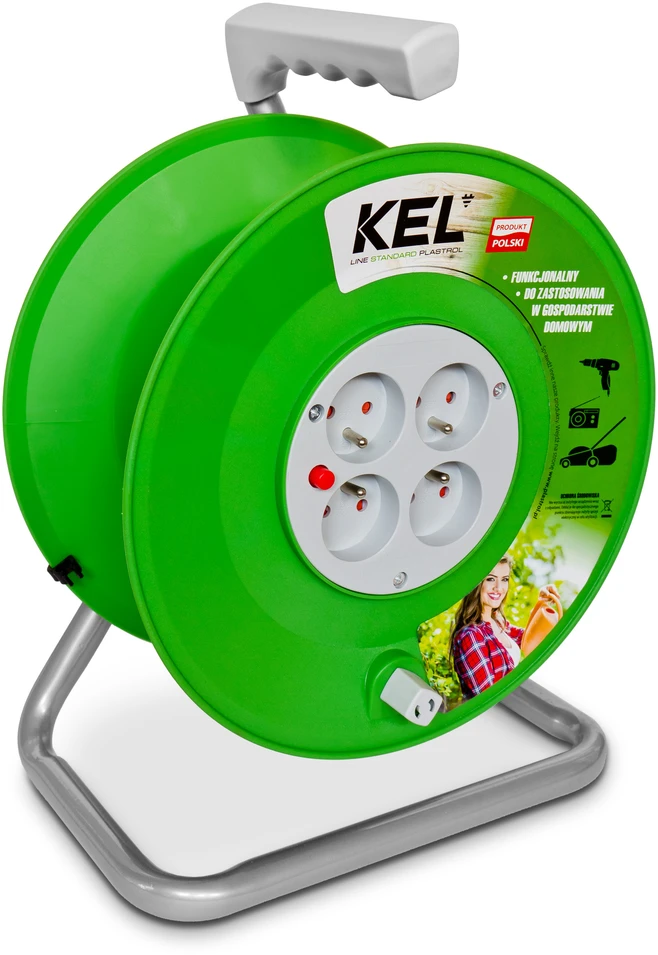 Plastrol KEL 4 lizdų būgninis suktuvas su IP20 /maks. 50m 3x1,5/ W-97082