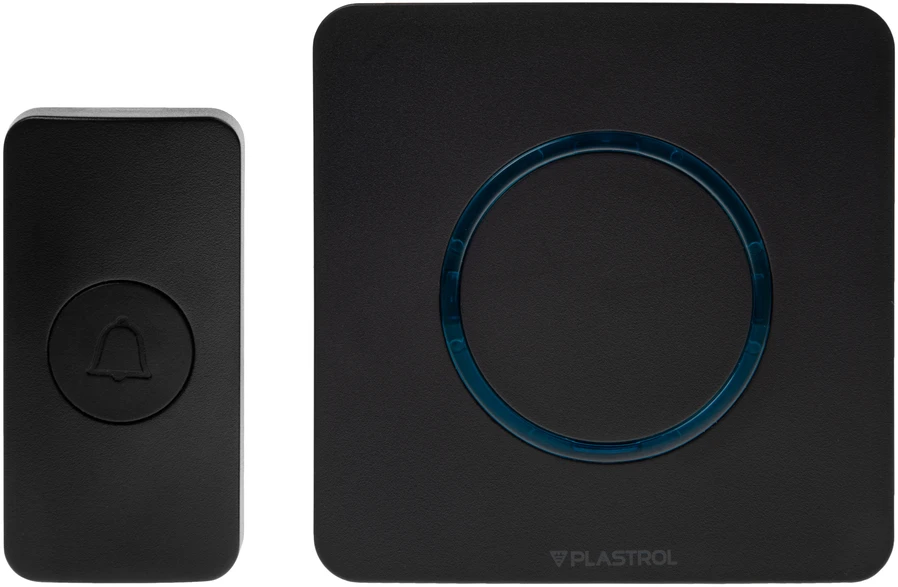 Plastrol Emos Wireless durų skambutis su tinklo nuotolinio valdymo pulteliu DS-2B/C juodas