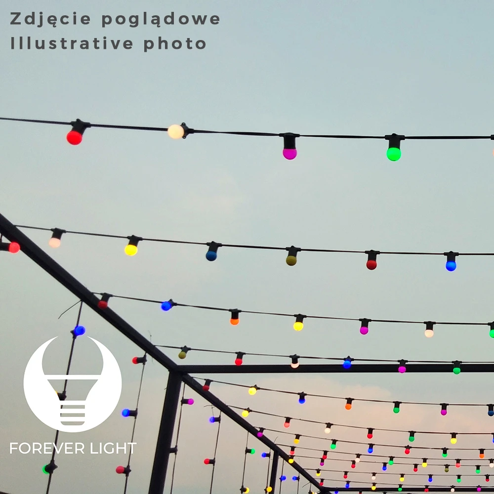 TelForceone Light Girland 12m 10 lizdų E27 IP65