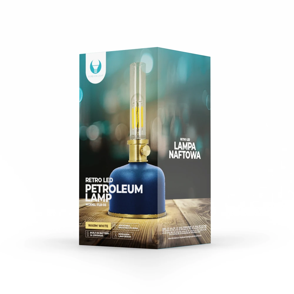Plastrol Retro Petroleum LED lempa mėlynas FLR-35 Forever Light