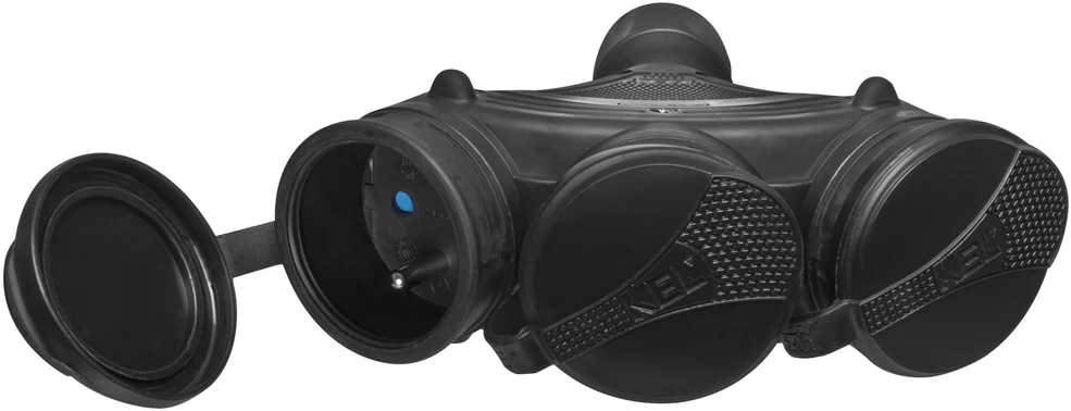 Plastrol 98-221# Lizdas gn-x3 trigubas su įžeminimu, juodas/juodas hermetiškas, IP54