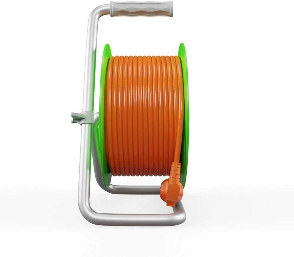 Plastrol Standartinis linijos būgno prailginimo laidas 25m H05V-F 3x1 4xGS 10A oranžinis (W-98947)