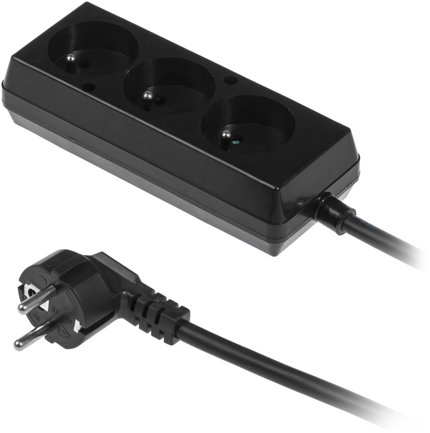 Plastrol Blow Maitinimo ilgintuvas PS-370 3 lizdai su įžeminimu 10m juodas 3x1.5mm