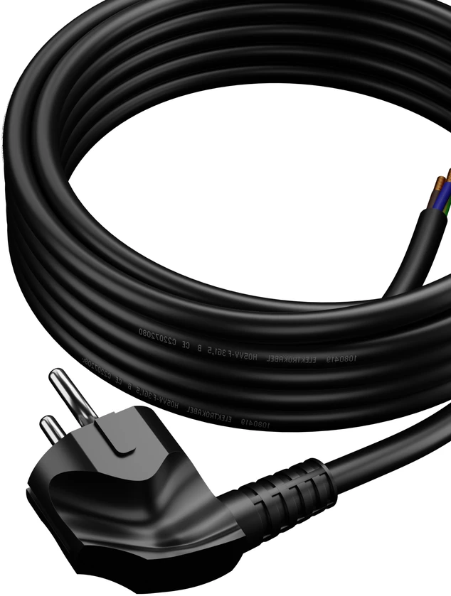 Plastrol Plast-Rol W-97186 prijungimo laidas 5m 3x1,5mm nenuimamas kištukas 16A UNI-SCHUCKO juodas