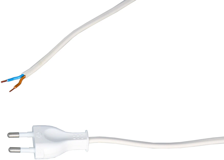 Plastrol Przyłączacz su wtyczką płaską su łącznikiem przelotowym, 2×0,75,1,5m, balta