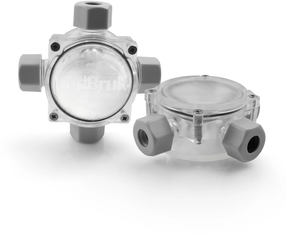 Plastrol Puszka n/t hermetyczna 4-dławicowa pg11 60x100x48, 4-9mm2, ip68, transparentna