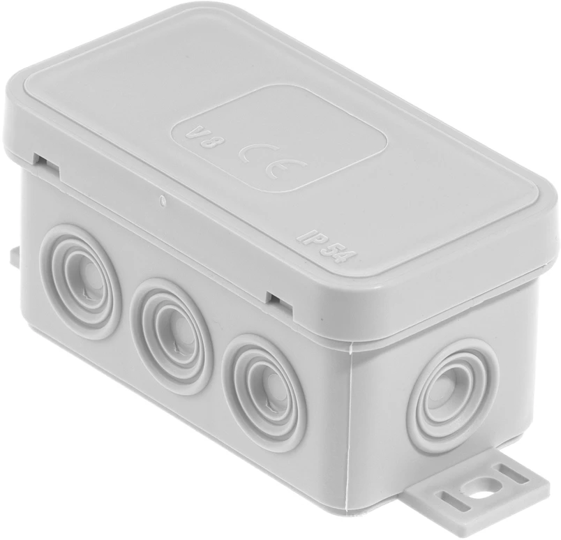 Plastrol Hermetiška įlaidų dėžutė v8 ip-54 80x45x41 8-ių laidų klik su silpninimais pilka