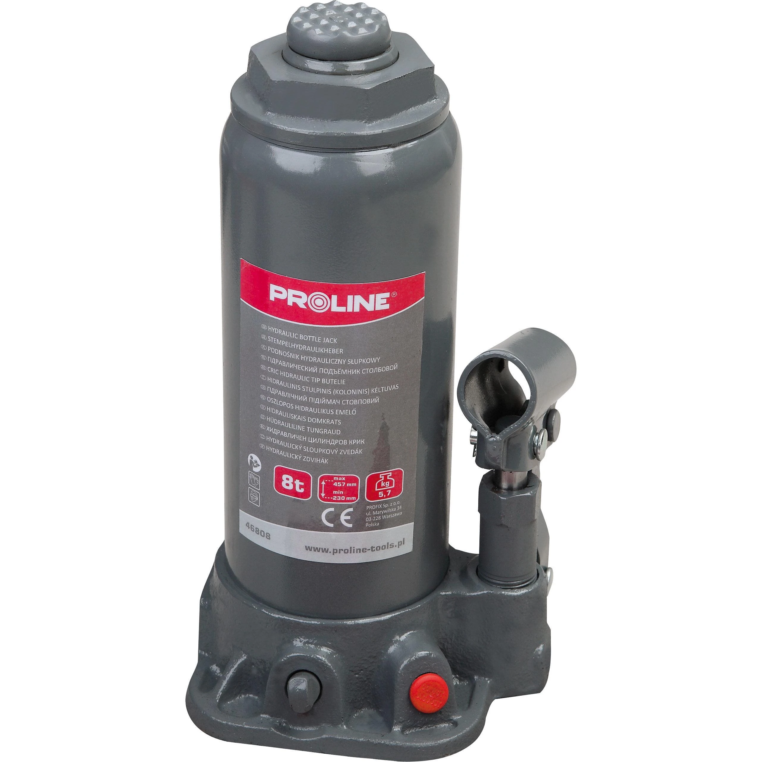 Podnośnik Hidraulinis stulpų keltuvas 20t 235-445mm (8.6kg) ce proline