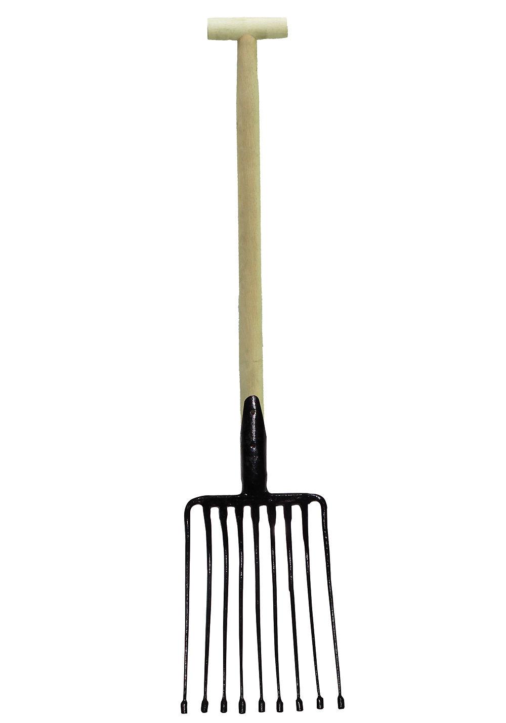 Widły Bulvių šakutė 9z, 240 mm pločio, su medine rankena, t100