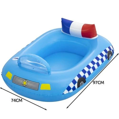 BESTWAY Funspeakers pripučiamas vaikiškas plaustas Police Car su garsu, 97cm x 74cm, 34153