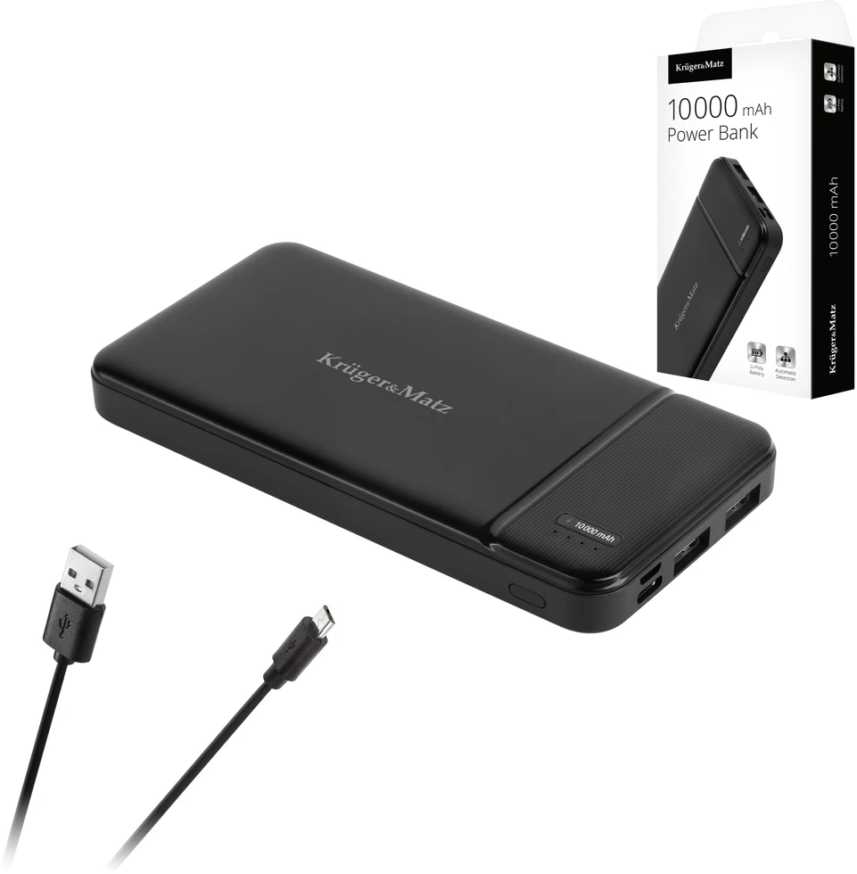 Kruger & Matz išorinė baterija 10000 mAh ličio polimerų