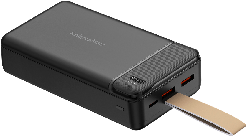 Kruger & Matz 30000 mAh ličio jonų išorinė baterija su QC ir PD funkcijomis