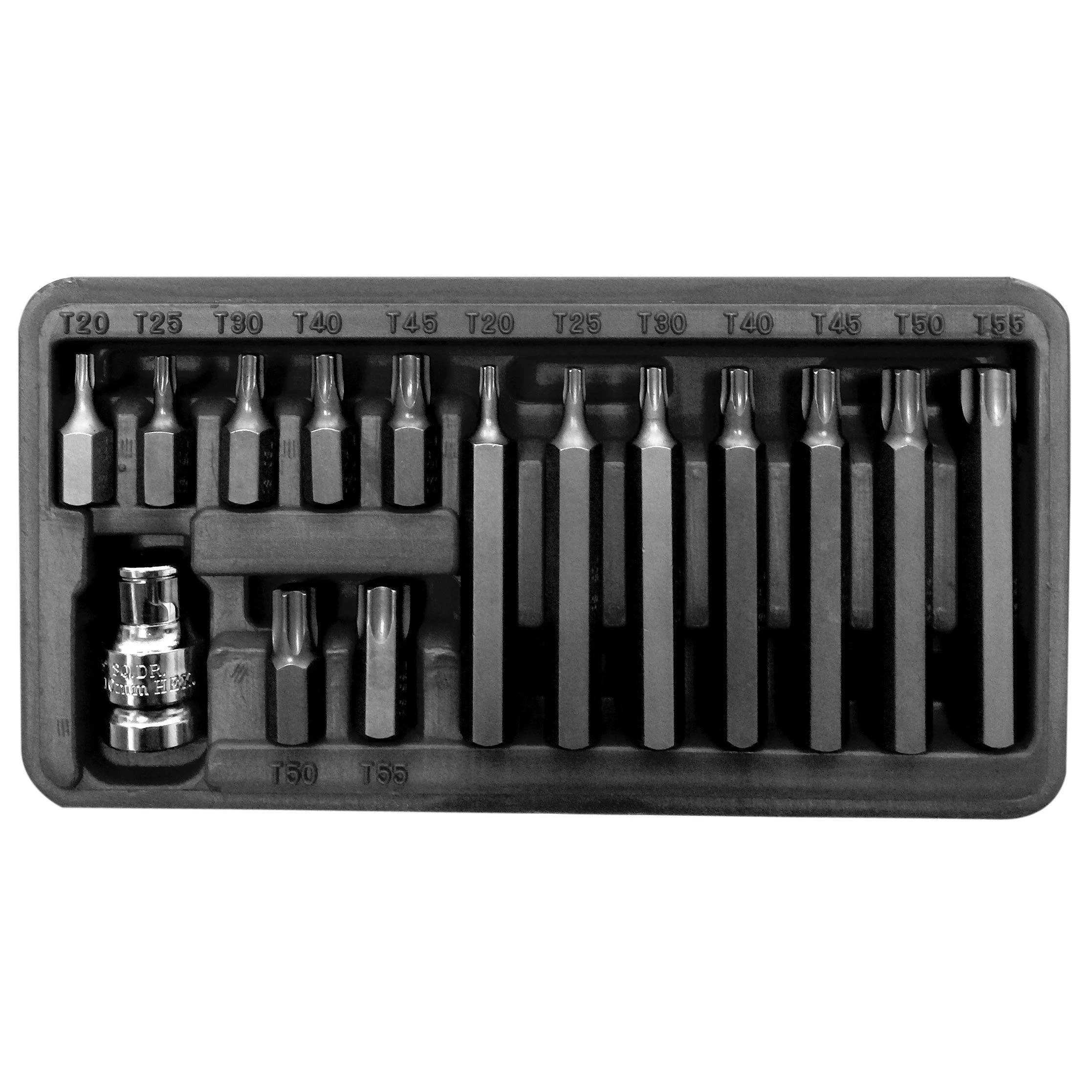 Zestaw Rinkinys 10 mm antgalių rinkinys, t20-t55, ilgis 30/75 mm, 15 vnt. prolino