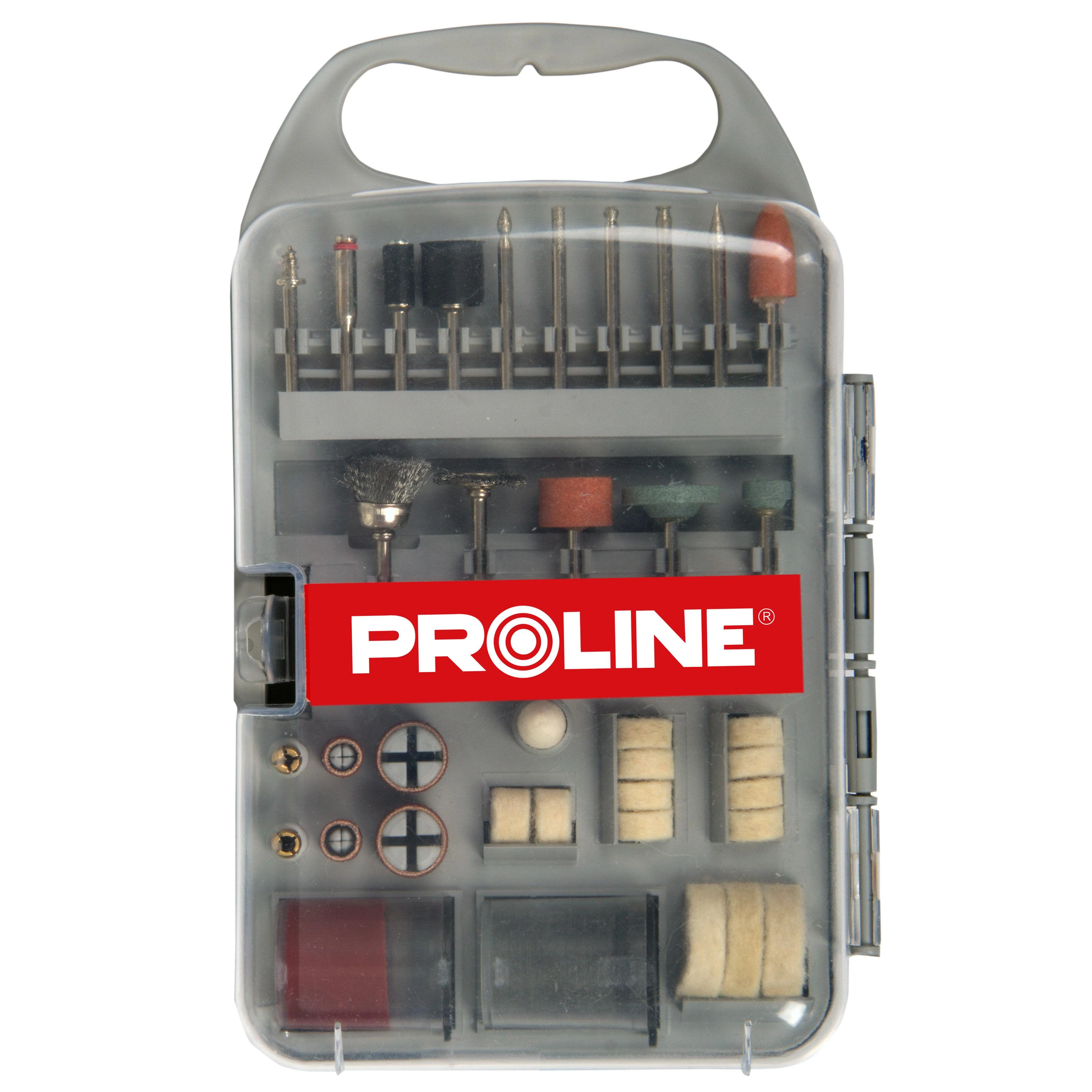 Proline Rinkinys Mini šlifuoklio priedų rinkinys, 71 vnt., plastikinė dėžutė