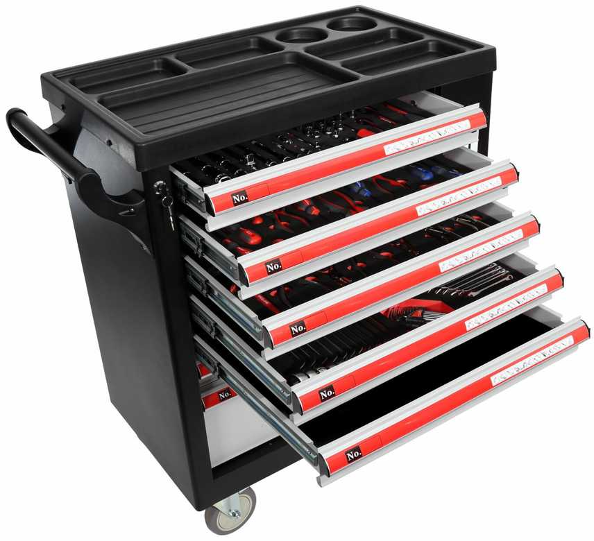 Proline Įrankių spintelė, 7 stalčiai, 79x49x101 cm, 211 vnt. prolinas