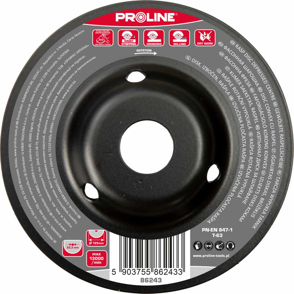 Profix Tarcza Išgaubtas diskinis šveitiklis, smulkūs dantys, B tipo, 125 mm, proline