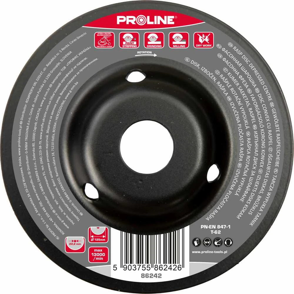 Profix Tarcza Išgaubtas diskinis šveitiklis, vidutinio dydžio dantys, A tipo, 125 mm, proline