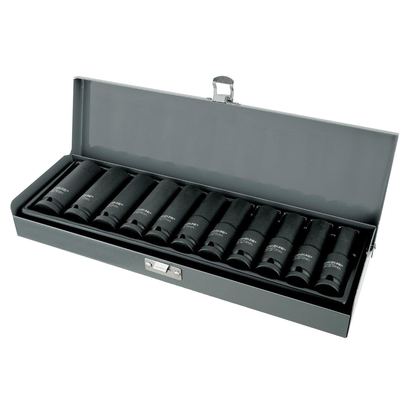 Zestaw Rinkinys 11 smūginių galvučių rinkinys, ilgos, Cr-Mo, 1/2", 10-24 mm, Proline