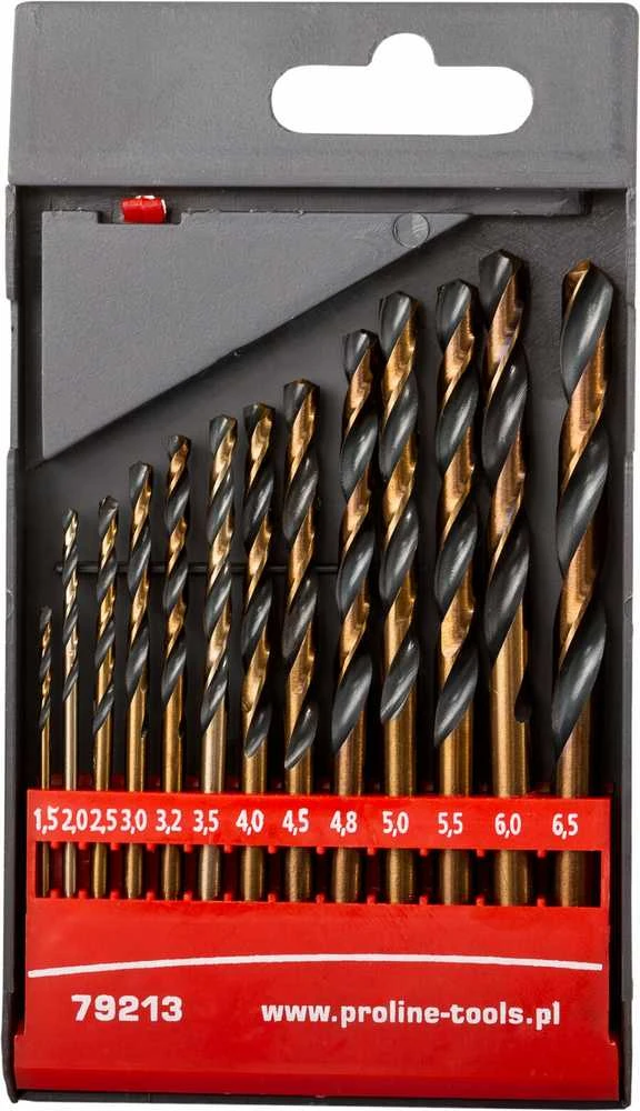 Grąžtas Wiertła GRĄŽTAI METALUI 2.0-8.0MM 13VNT.HSS DIN338 ŠLIFUOTI PROLINE