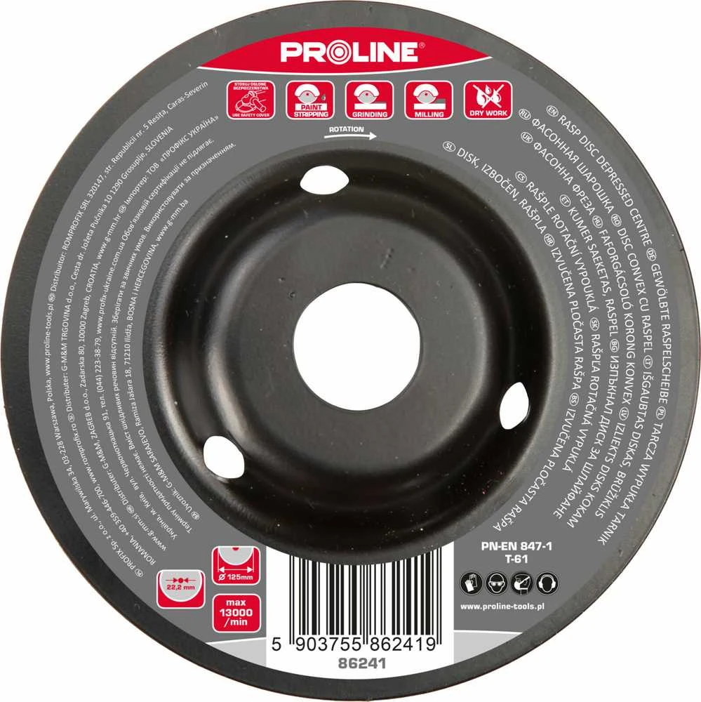 Profix Tarcza Išgaubtas šiurkštus šiurkštus šlifavimo diskas, 125 mm prolinas