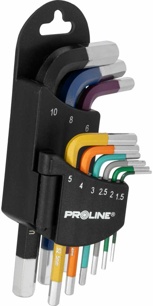 Klucze Šešiakampiai raktai, 9 vnt. rinkinys, 1,5–10 mm, s2, proline