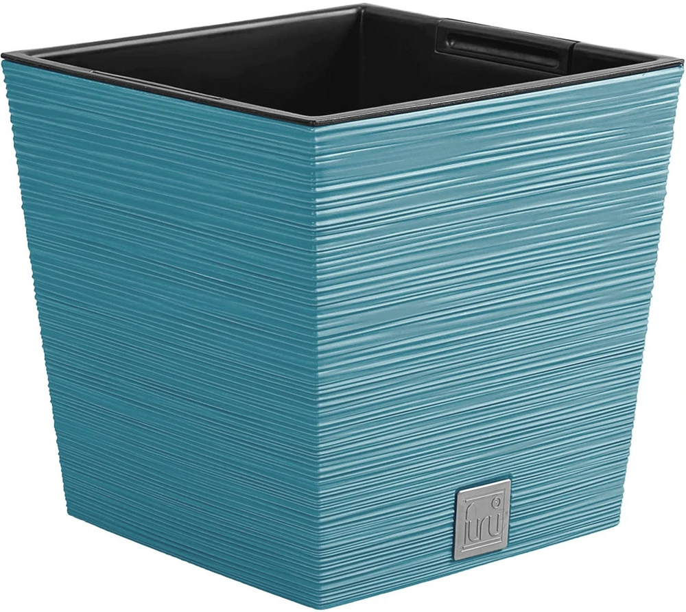 Prosperplast Vazonas FURU SQUARE LOW su įdėklu 10/7,5 L 240x240x235 mm melsva sp. Prosperplas