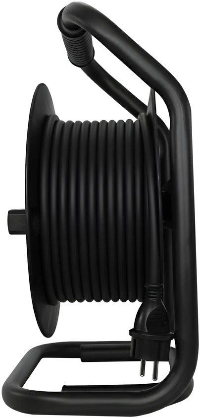 Przedłużacz bębnowy linija hand pro; 3x(2p+su) +1x(usb-a;usb-c); ip44; 16a; h07rn-f; 3×1,5; 30m; schuko; juoda