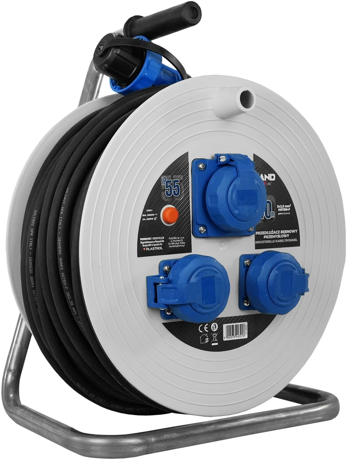 Przedłużącz bębnowy pramoninis hand pro ip55; 40m; h07rn-f; 3×2,5mm;