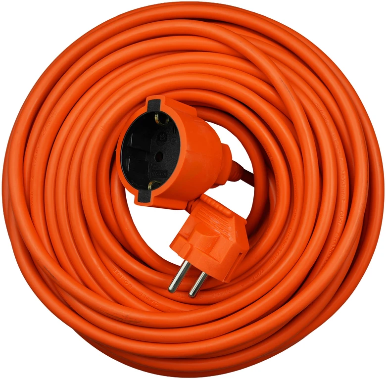 Przedłużacz jednogniazdowy schuko; ip20; 16a; h05vv-f ; 3×1,5; 30m; oranžinė; hand home