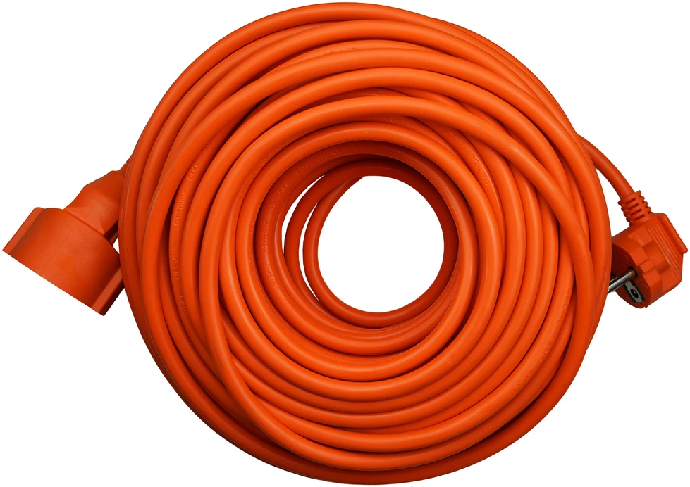 Przedłużacz jednogniazdowy schuko; ip20; 16a; h05vv-f ; 3×1,5; 30m; oranžinė; hand home