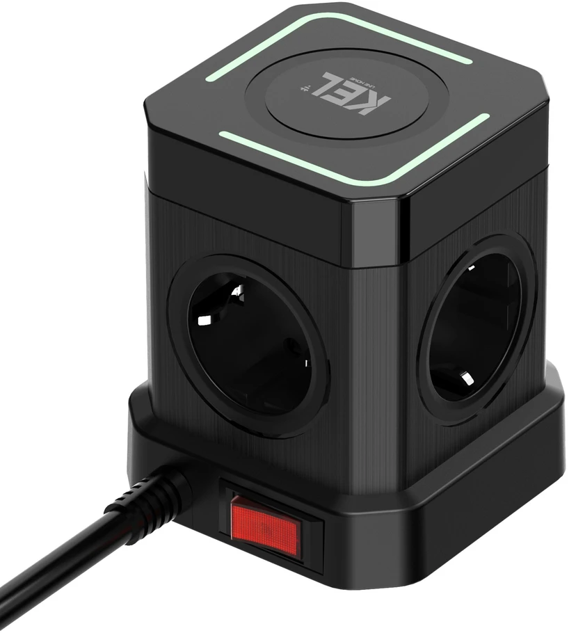 Przedłużacz power strip su ładowaniem bezprzewodowym; 4x2p+su + 3xusba + usbc, schuko; kel?