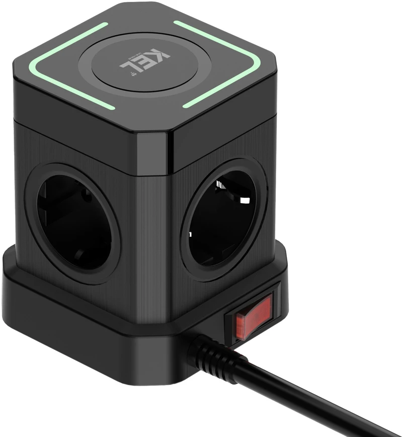 Przedłużacz power strip su ładowaniem bezprzewodowym; 4x2p+su + 3xusba + usbc, schuko; kel?