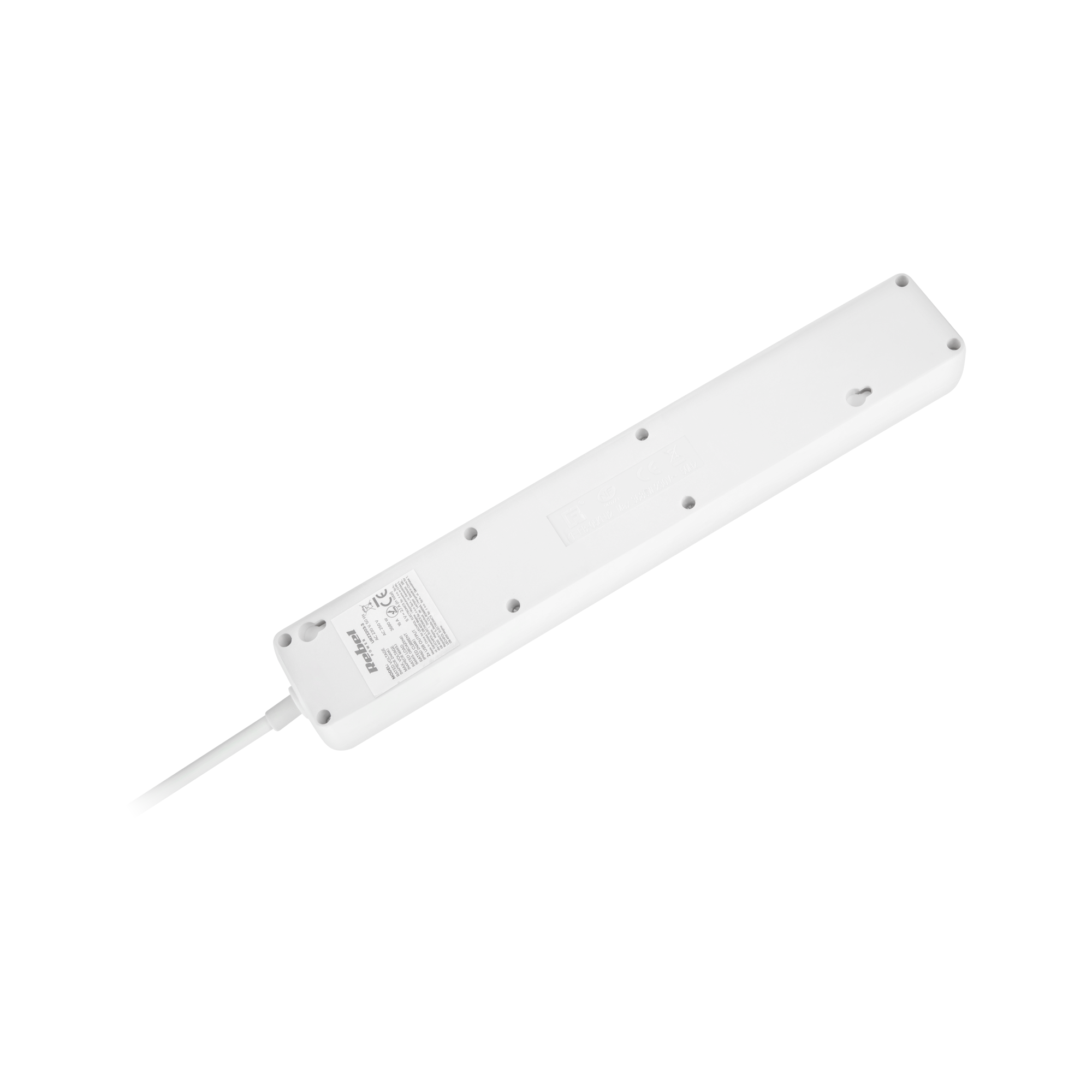 Rebel elektros tinklo ilgintuvas 5 lizdai + 2 USB lizdai su jungikliu 3m