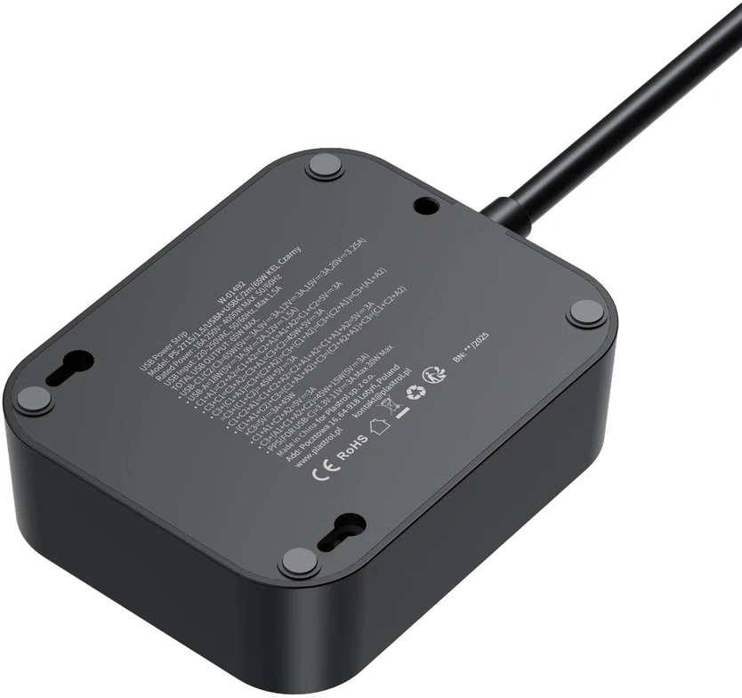 Przedłużacz usb 65w, 2x2p+su + 2xusb a, 3xusb c, 2m, schuko; kel