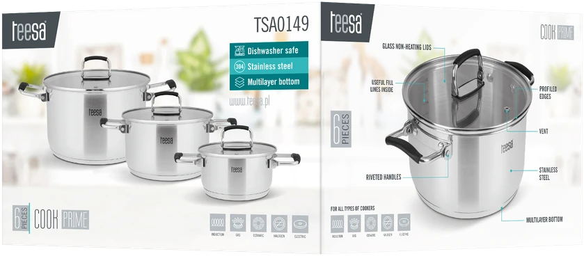 6 puodų rinkinys TEESA COOK PRIME