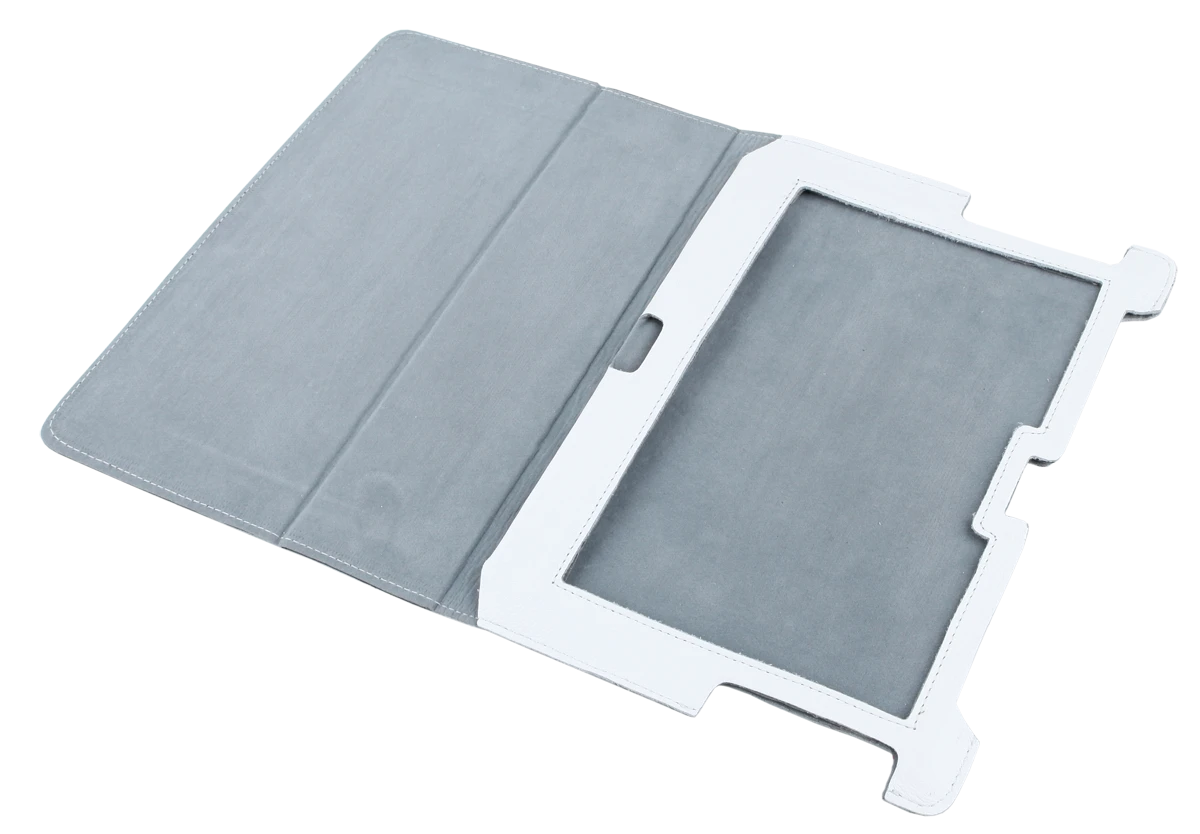 QUER Baltas dėklas, skirtas Samsung Galaxy Tab P5100 (natūrali oda)