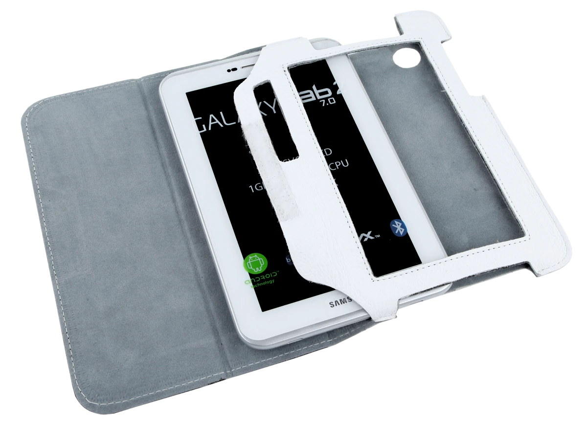 QUER Baltas dėklas, skirtas Samsung Galaxy Tab P3100