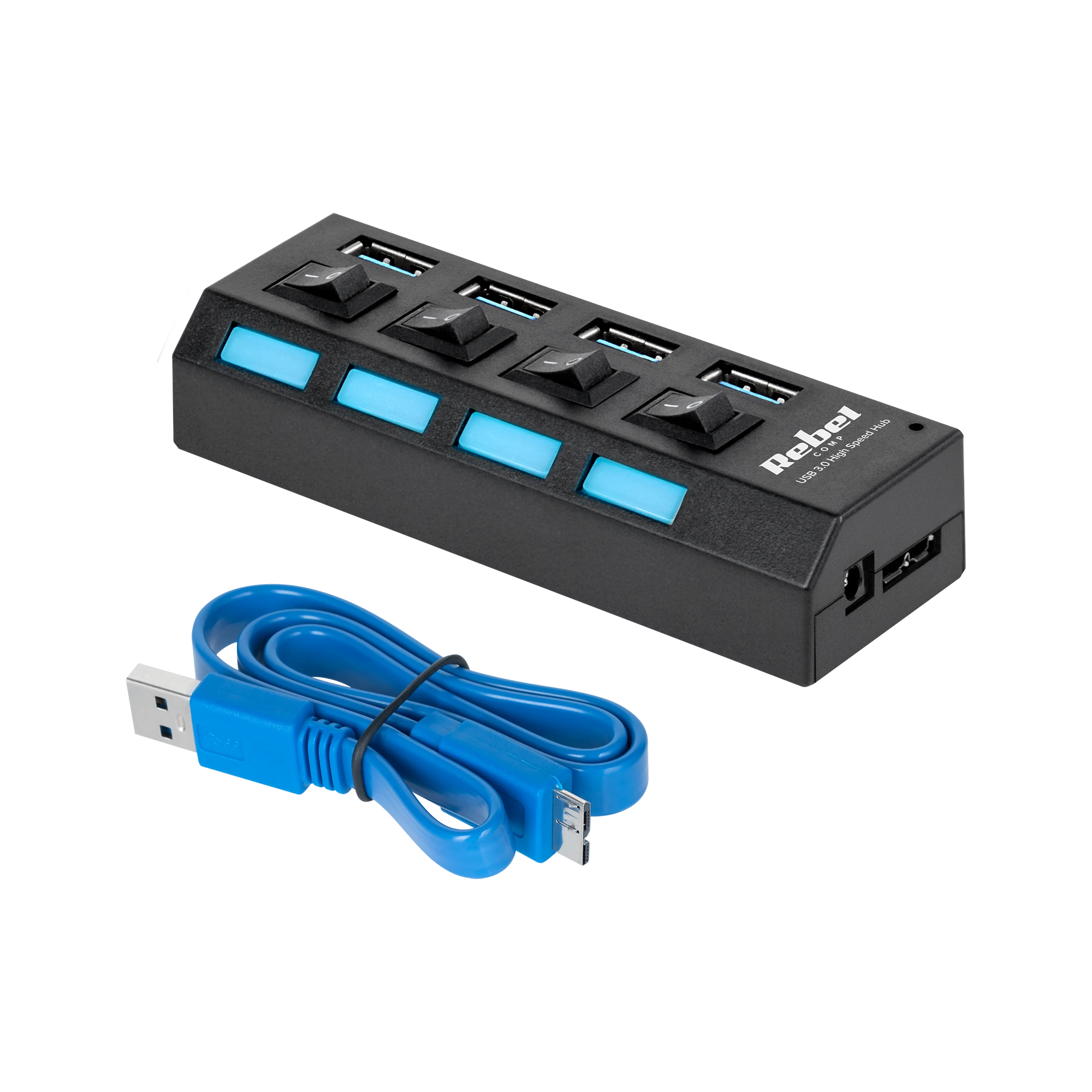 HUB USB 3.0 4 prievadų Rebel