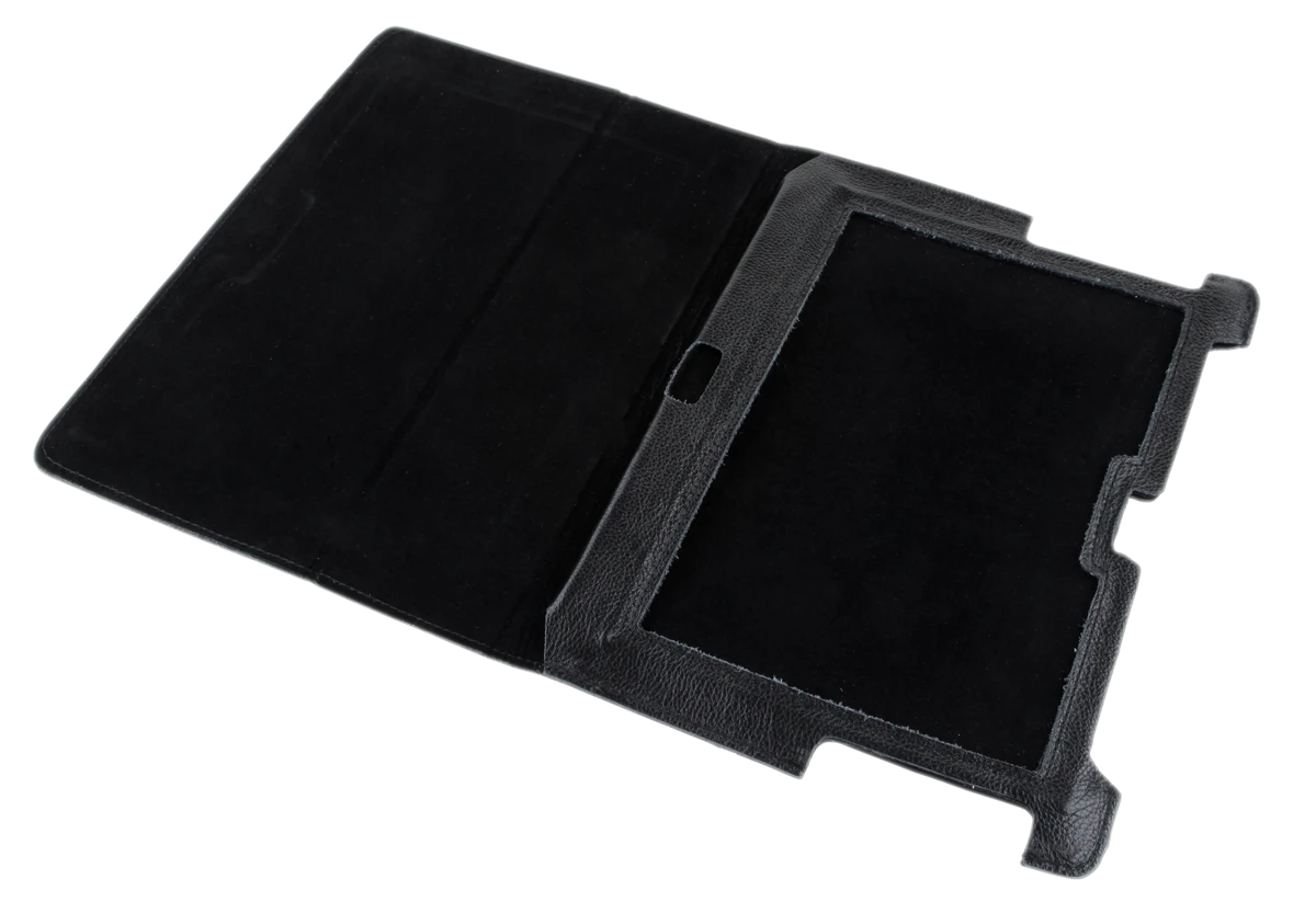 QUER Juodas dėklas, skirtas Samsung Galaxy Tab P5100 (natūrali oda)
