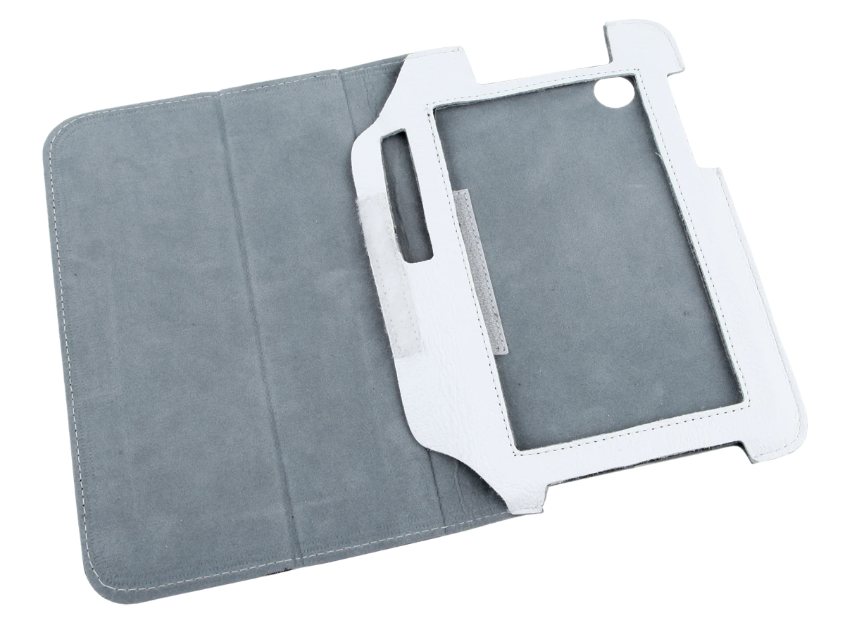 QUER Baltas dėklas, skirtas Samsung Galaxy Tab P3100 (natūrali oda)