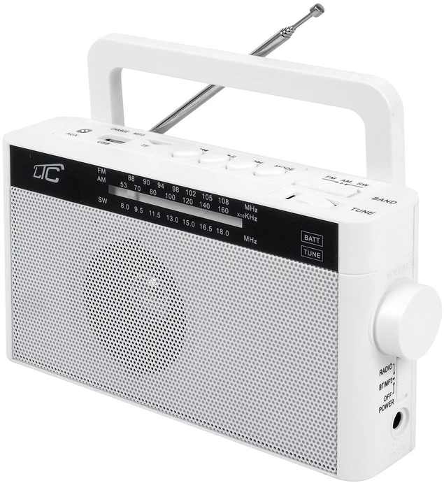 Nešiojamas radijas LTC Sona su Bluetooth USB, TF, balta BRM