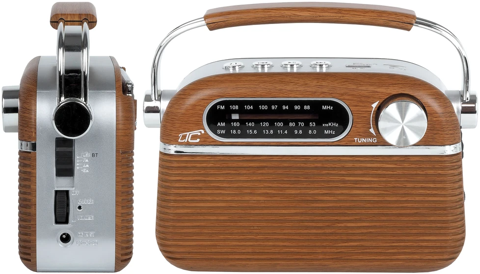 Radio przenośne retro ltc nida bluetooth, am/fm/mp3/usb/sd wbud. akumulator 1200mah ggw brm