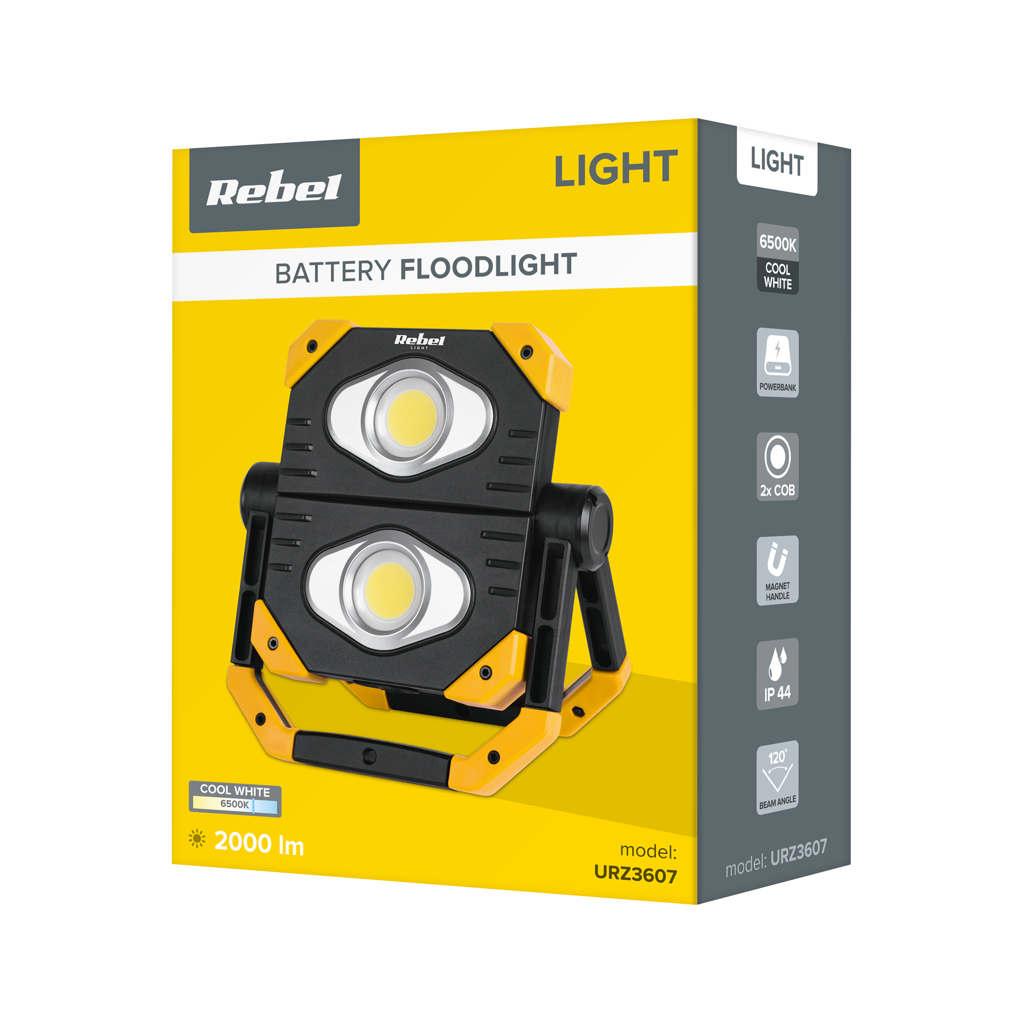 Rebel 2XCOB LED nešiojamasis prožektorius