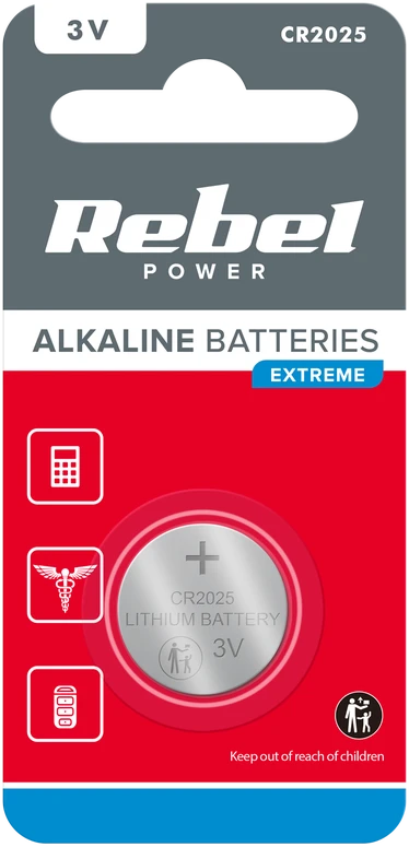 CR2025 Rebel 3V ličio baterija pakuotėje
