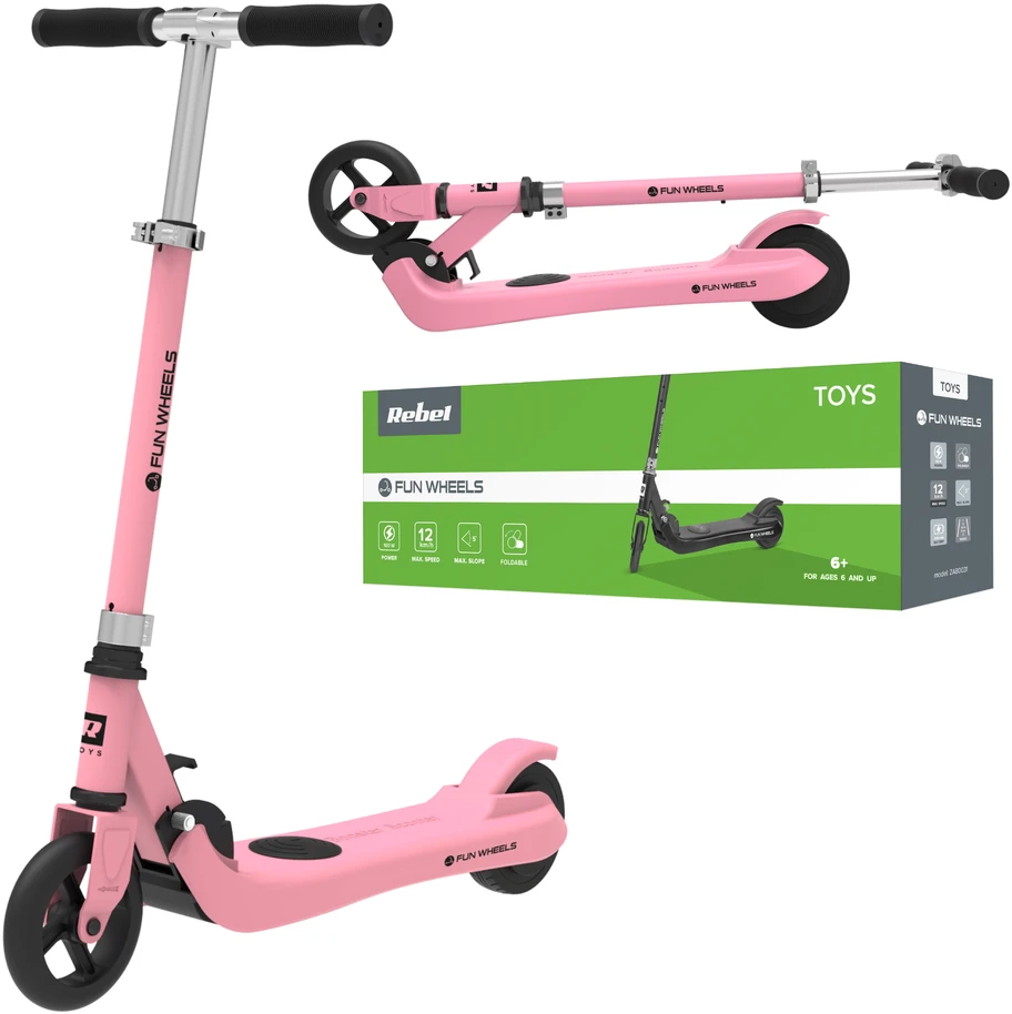 ELEKTRINIS PASPIRTUKAS REBEL FUN WHEELS Rožinis VAIKIŠKAS