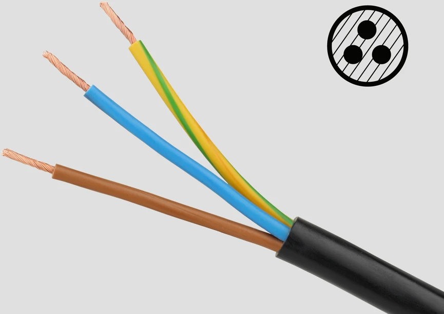 Rebel elektros tinklo ilgintuvas 3 lizdai 3m - 1.5mm su jungikliu