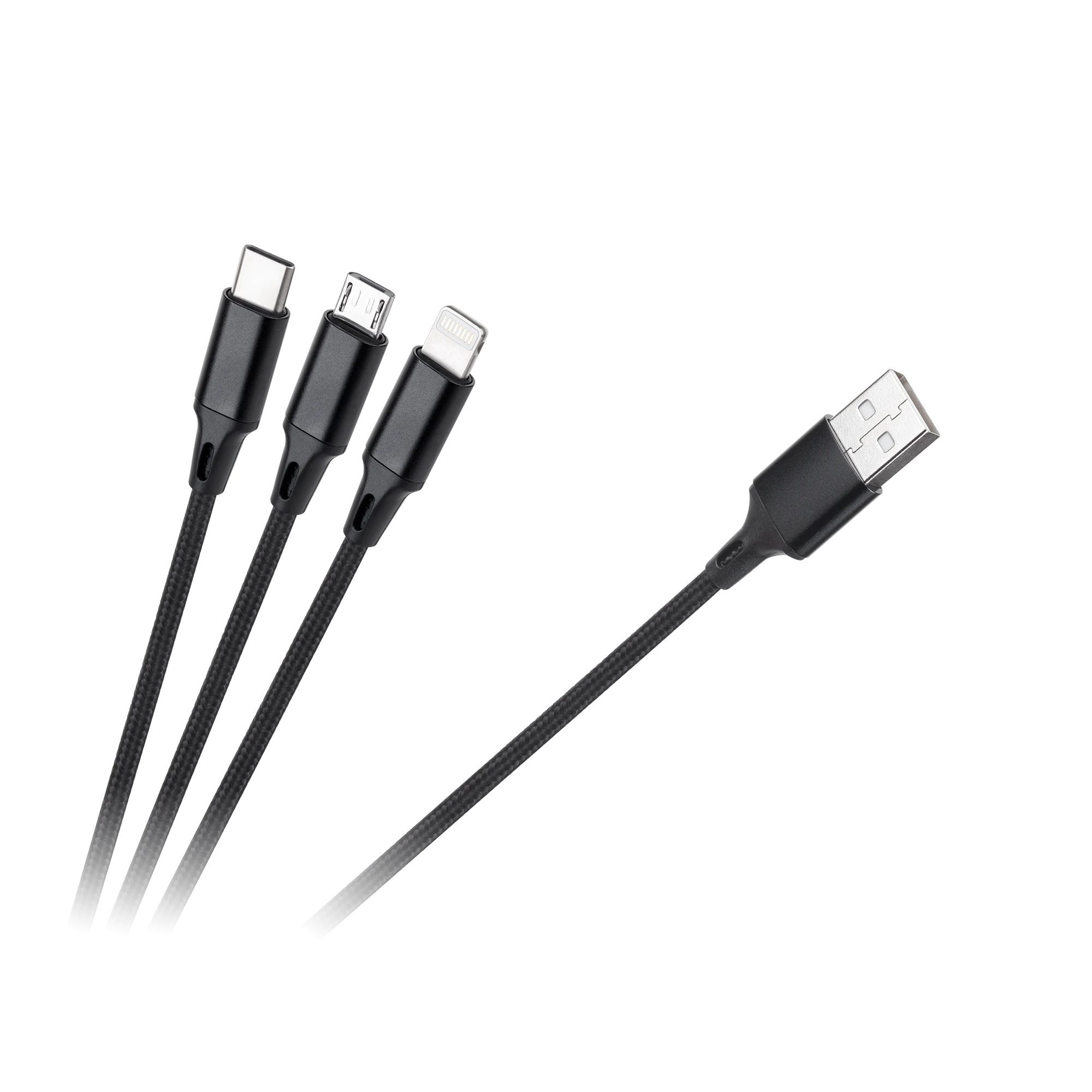 Rebel USB kabelis 3in1 microUSB USB C Lightning 1m